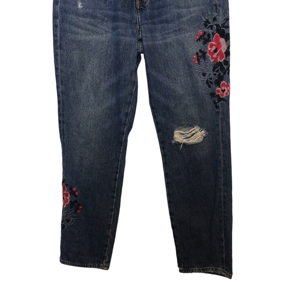 L.O.G.G. H&M Vintage High Waisted Embroidered Straight Jeans Size US 8 - Picture 2 of 10